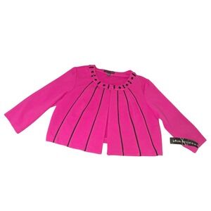Madison Leigh Fuchsia Jacket Over Shirt 3/4 Sleeve NWT Size 14